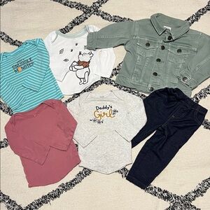 Jean jacket leggings and tees all 12M wonder nation Carters Disney Baby